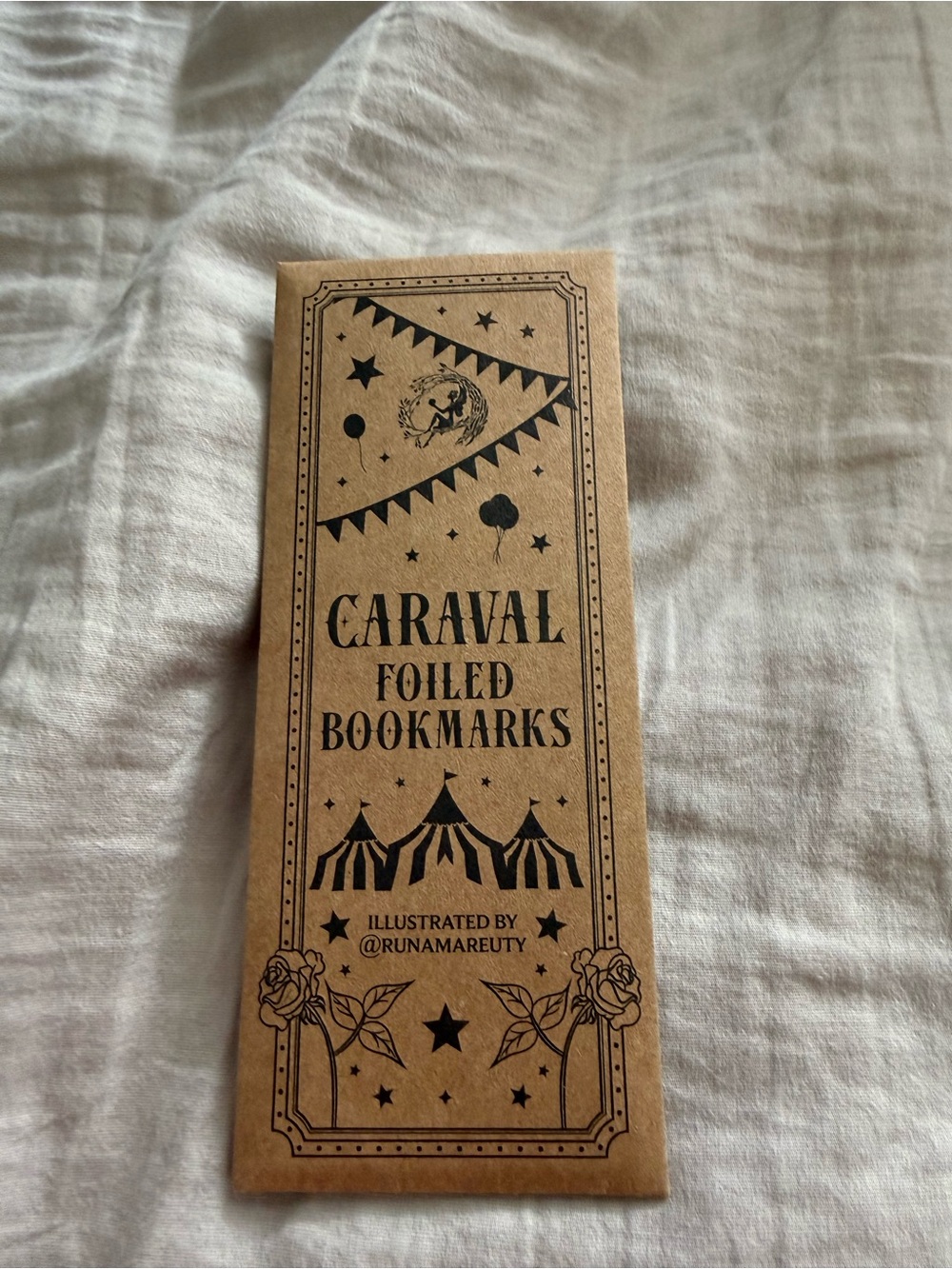 Caraval Foiled Bookmarks — Brown Kraft with Black Foil